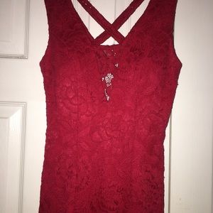 Red Laced Elegant Dress by Windsor
